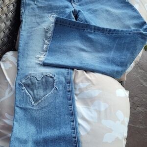 Dear John Distressed Frayed Hem Cropped Jeans Size 29